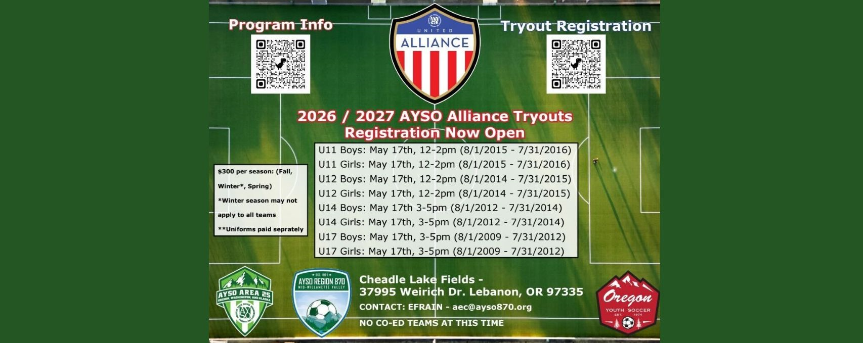 AYSO Alliance - Competitive Team 